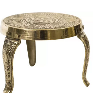 Brass Traditional Mukali Stand/Mukkali Stool for Temple Puja & Decor