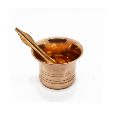 Copper Panch patra with Spoon for Pooja