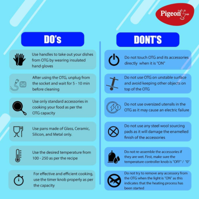 Pigeon Oven Toaster Grill 9 Liters OTG without Rotisserie for Oven Toaster and Grill for grilling and baking Cakes (Grey) Visit the Pigeon Store