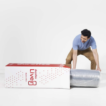 Duroflex Livein - Pressure Relieving, Memory Foam, Roll Pack, 8 Inch Double Size Medium Firm Mattress with Superior Comfort and Anti Microbial Fabric (78x48x8 Inches)