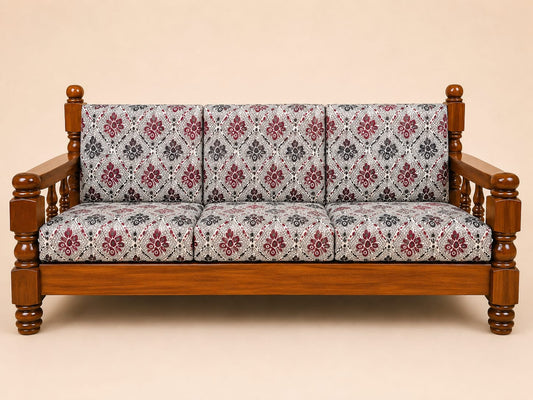 Wooden Plain Sofa with Cushion – Elephant Leg 4×4