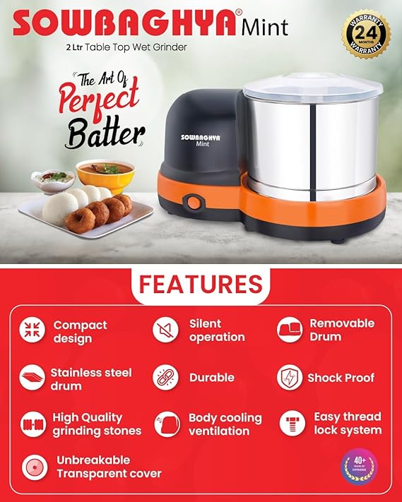 Sowbhagya Dazzle 2L Wet Grinder