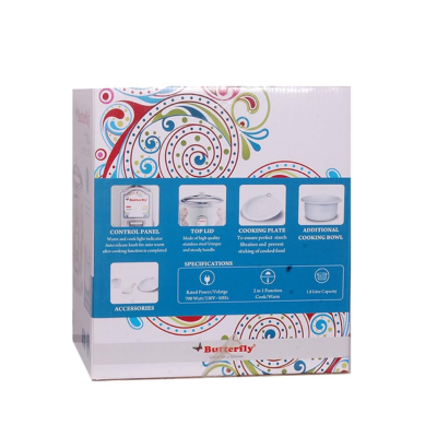 Butterfly Raga 1.8 Liters Rice Cooker, Multicolour