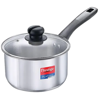 Prestige Stainless Steel Saucepan 16cm With Lid, Handle, Platina Popular,