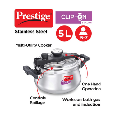 Prestige Svachh Clip-on 3 Liter Stainless Steel Outer Lid Pressure Handi,