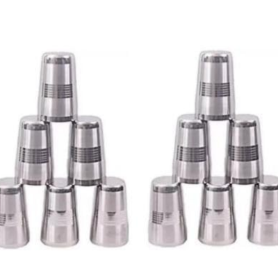 Metals Stainless Steel Big Lassi, Juice, Milk,Water Glass Long Tumbler, Set of 6