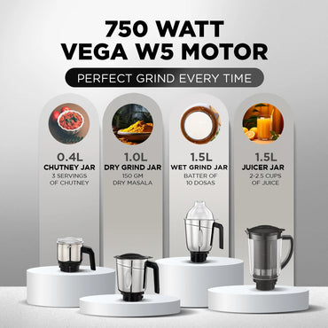 Preethi Galaxy Plus 750W Mixer Grinder (4 Jars)