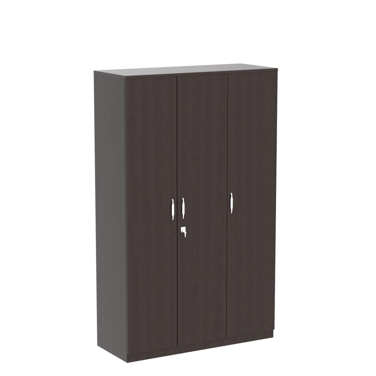 Nilkamal Willy Engineered Wood 3 Door Wardrobe with 1 Hanging Rod and 6 Shelves | 1 Year Warranty | Bedroom Wardrobe (Color - New Wenge, Delivery Condition - Knock Down)