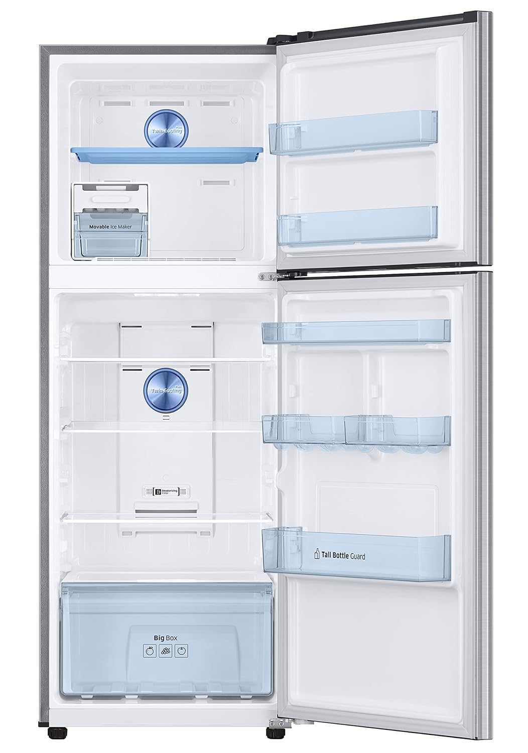 Samsung 301L 2 Star Inverter Frost-Free Convertible 5 In 1 Double Door Refrigerator Appliance (RT34C4522QB/HL,Bouquet Silver 2023 Model)