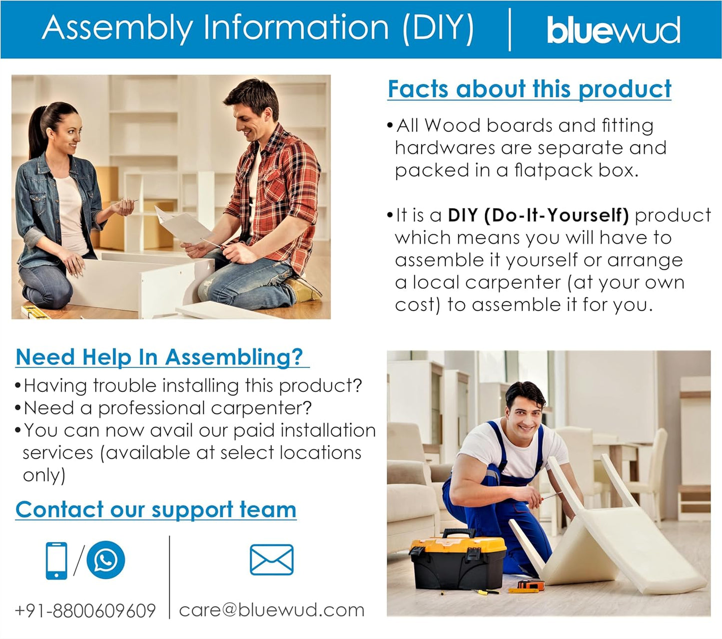 BLUEWUD Skiddo Engineered Wood TV Entertainment Unit Set Top Box Stand/TV Cabinet with Shelves for Books & Décor Display Unit Bed Living Room Upto 55 Inches - DIY (Wenge & White)