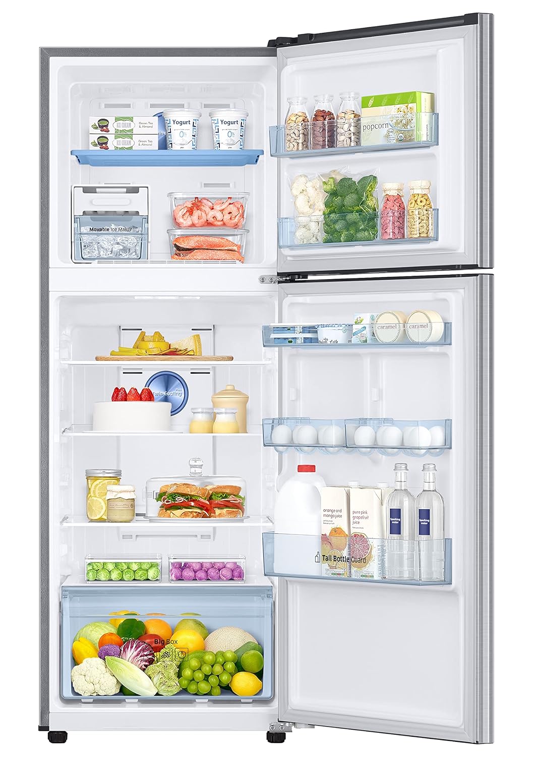 Samsung 301L 2 Star Inverter Frost-Free Convertible 5 In 1 Double Door Refrigerator Appliance (RT34C4522QB/HL,Bouquet Silver 2023 Model)