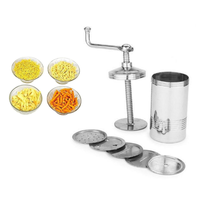 Stainless Steel/Muruku achi/ Sev Maker Machine with 6 Different Jali Noodles/Murukku Indian Snacks