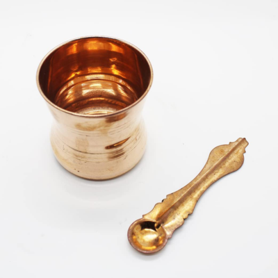 Copper Panch patra with Spoon for Pooja