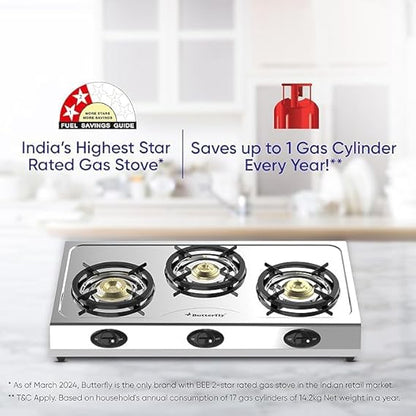 Butterfly Bolt Sakthi 3 Burner Gas Stove