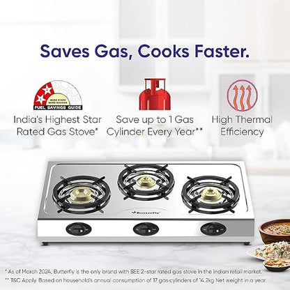 Butterfly Bolt Sakthi 3 Burner Gas Stove