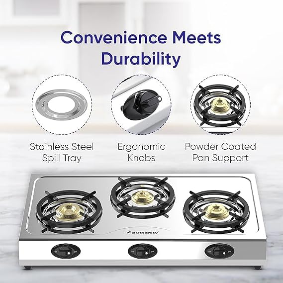 Butterfly Bolt Sakthi 3 Burner Gas Stove