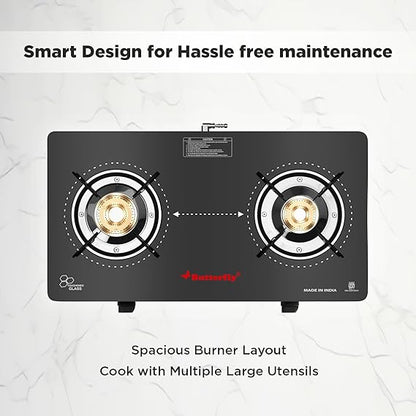Butterfly Duo 2 Burner GlassTop Gas Stove
