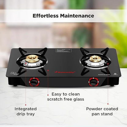 Butterfly Duo 2 Burner GlassTop Gas Stove