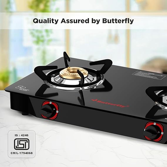 Butterfly Duo 2 Burner GlassTop Gas Stove