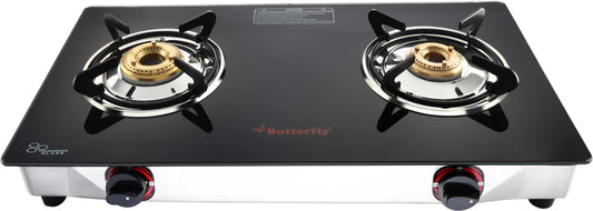 Butterfly Duo Plus 2 Burner Glass Gas Stove