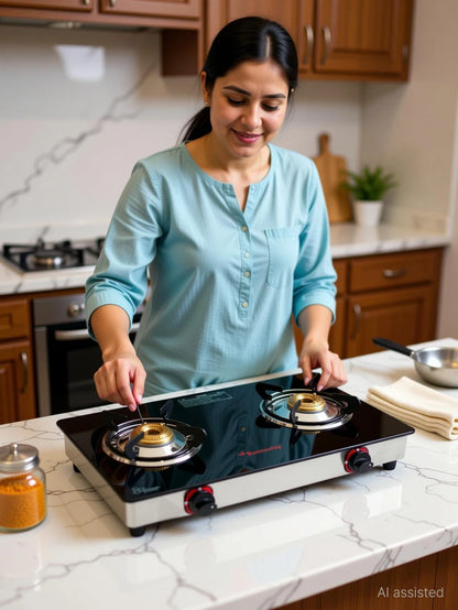 Butterfly Duo Plus 2 Burner Glass Gas Stove