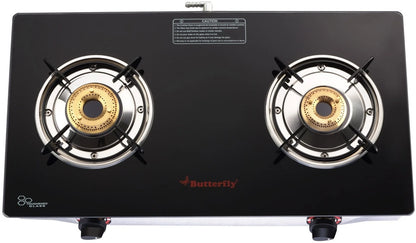 Butterfly Duo Plus 2 Burner Glass Gas Stove