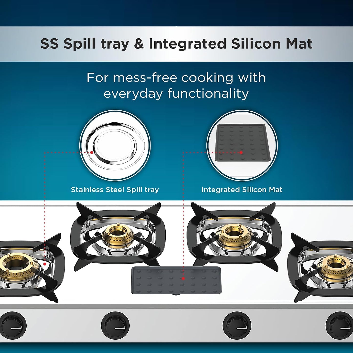 Butterfly Matchless 4 Burner Gas Stove