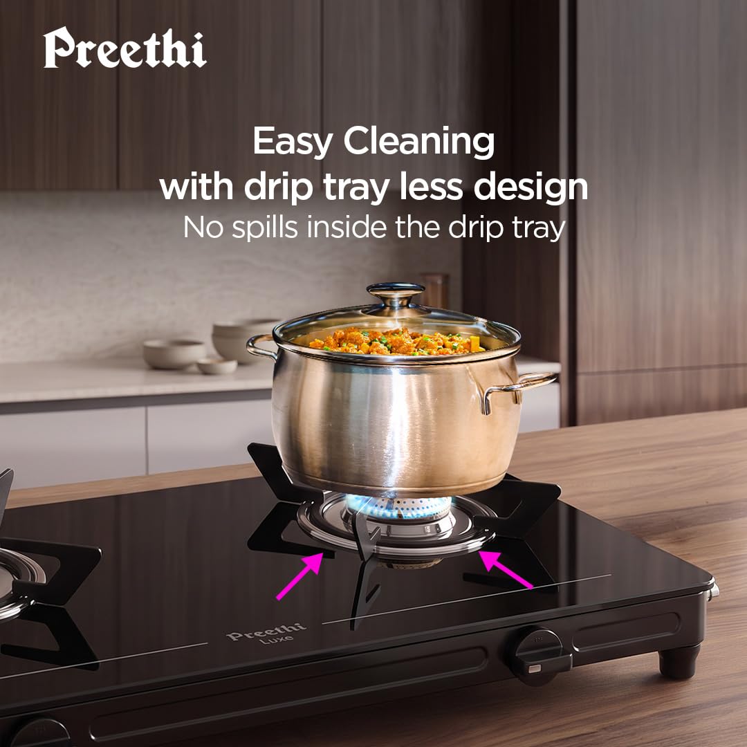Preethi Luxe 2 Burner GlassTop Gas Stove