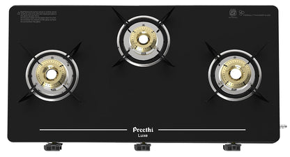 Preethi Luxe 3 Burner GlassTop Gas Stove