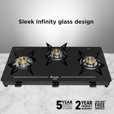 Preethi Luxe 3 Burner GlassTop Gas Stove