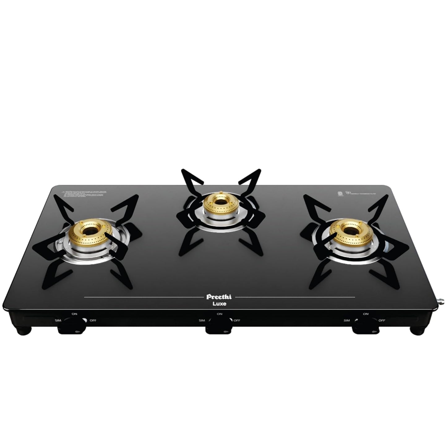 Preethi Luxe 3 Burner GlassTop Gas Stove