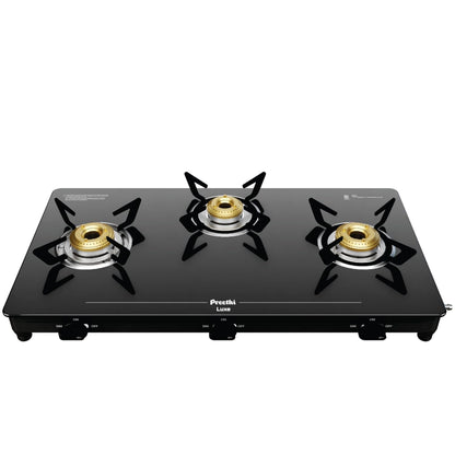 Preethi Luxe 3 Burner GlassTop Gas Stove
