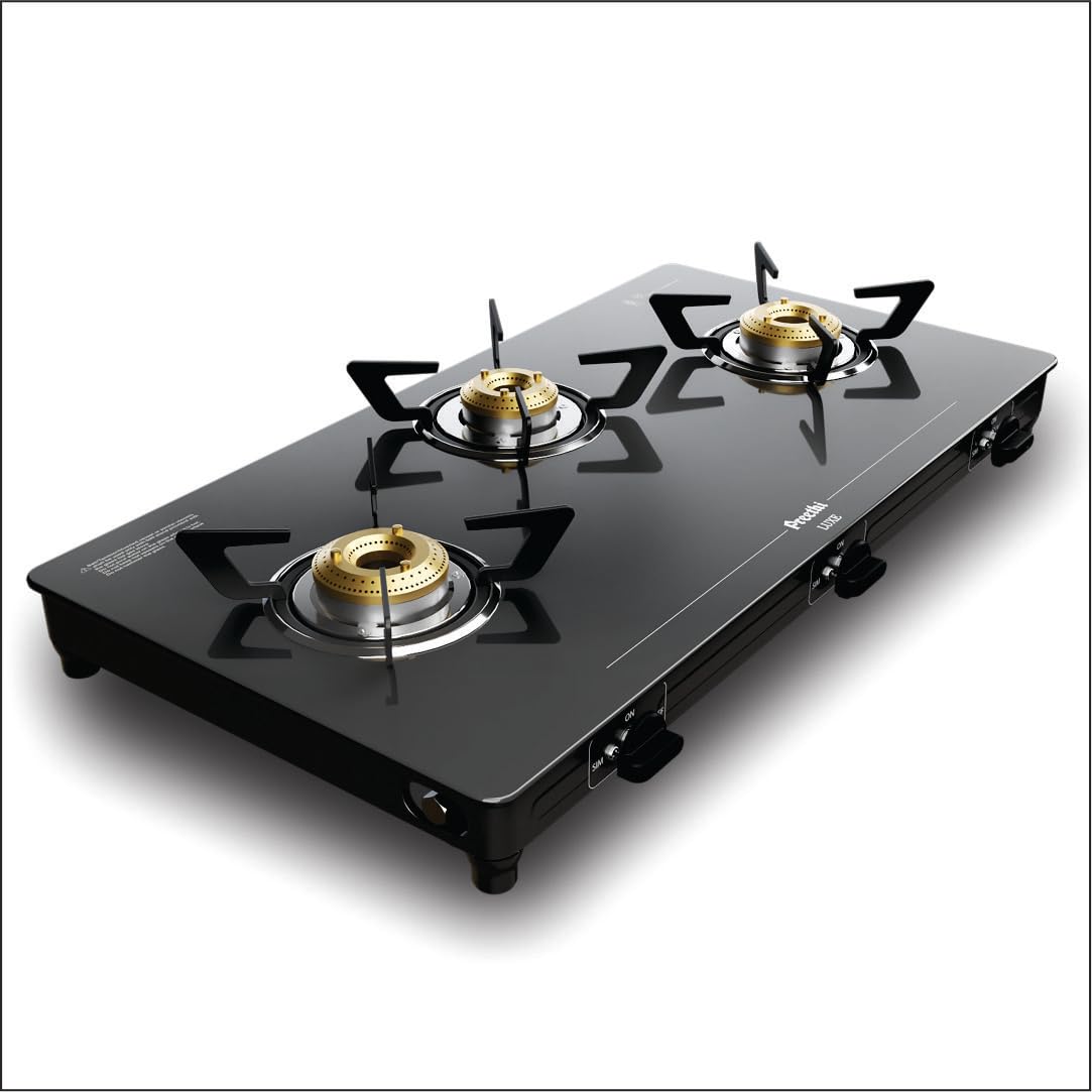 Preethi Luxe 3 Burner GlassTop Gas Stove