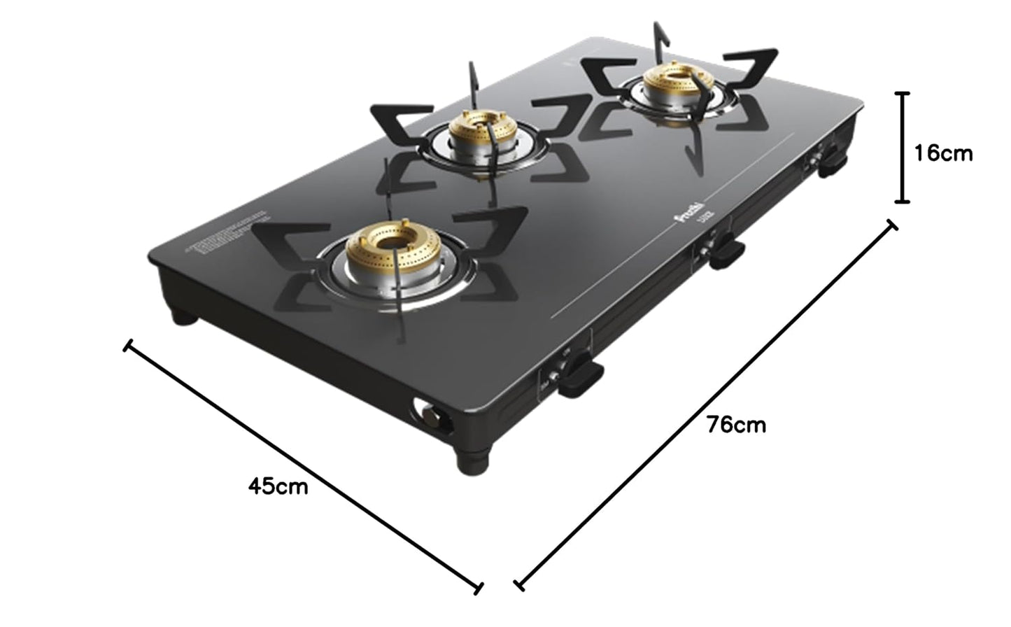 Preethi Luxe 3 Burner GlassTop Gas Stove