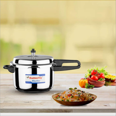 Butterfly Blue Line Stainless Steel Outer Lid Pressure Cooker, 7.5 Litre