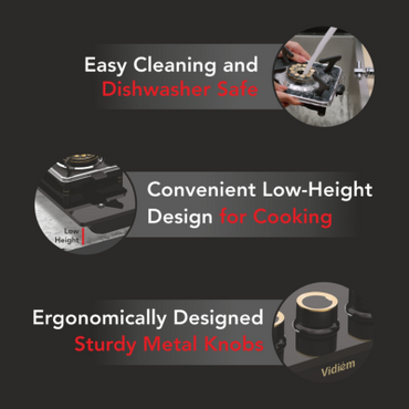 VIDIEM VOGUE COOK TOP-REAR INLET 3 BURNER