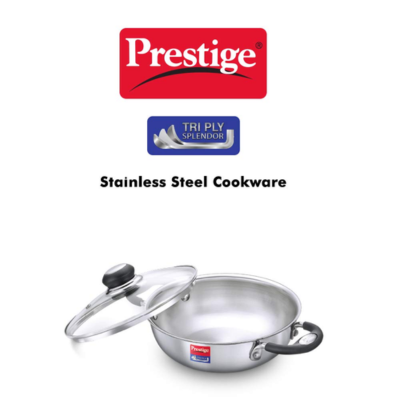 Prestige -Tri Ply Splendor Kadai  (Stainless Steel, Silver)