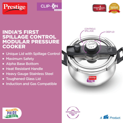 Prestige Svachh Clip-on 3 Liter Stainless Steel Outer Lid Pressure Handi,