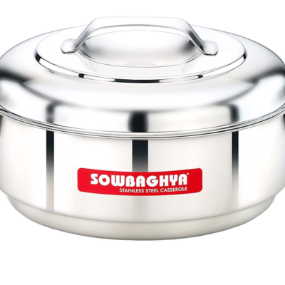 SOWBAGHYA _ Stainless Steel Solid Casserole, (Silver, 1500 ml)