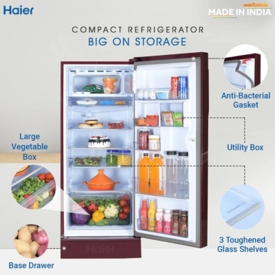 Haier 190 L, 3 Star, Direct-Cool Single Door Refrigerator