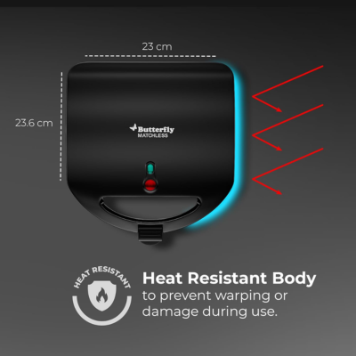Butterfly Matchless Sandwich Maker | 750 W Sandwich | Spill Free | Breakfast