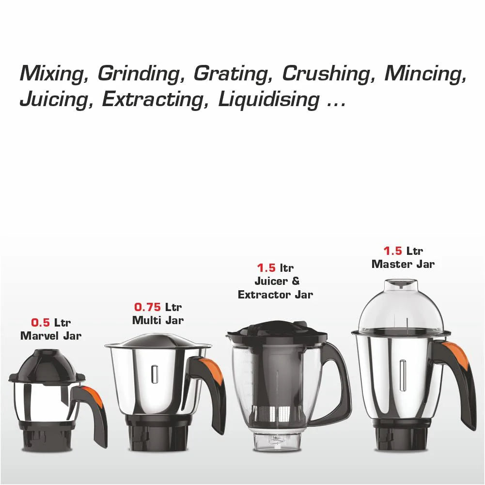Vidiem Eva ADC 750W Mixer Grinder (4 Jars)