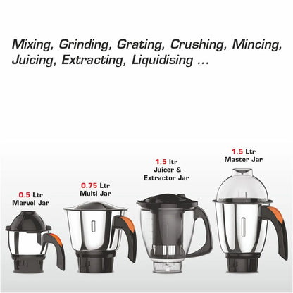 Vidiem Eva ADC 750W Mixer Grinder (4 Jars)