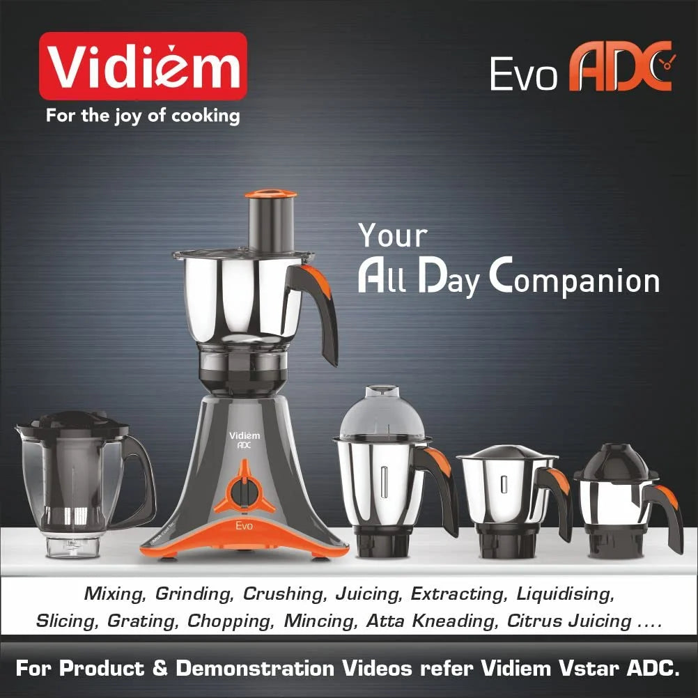 Vidiem Eva ADC 750W Mixer Grinder (4 Jars)