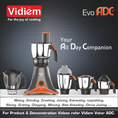 Vidiem Eva ADC 750W Mixer Grinder (4 Jars)