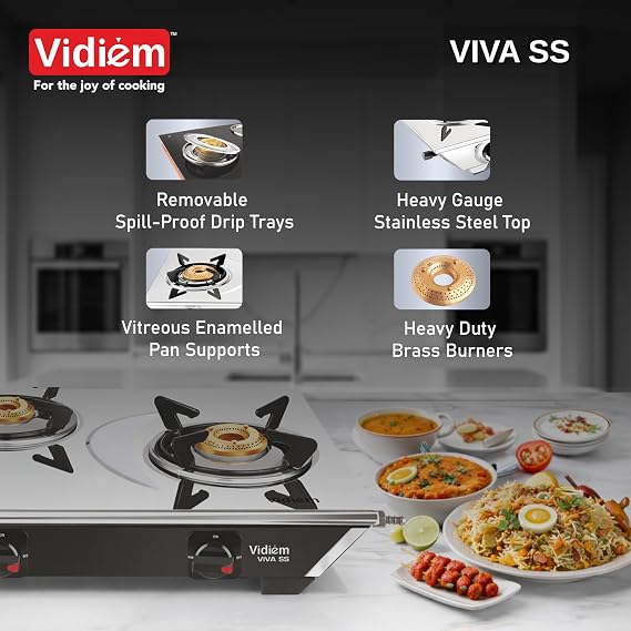 Vidiem Frameless 3 Burner Gas Stove