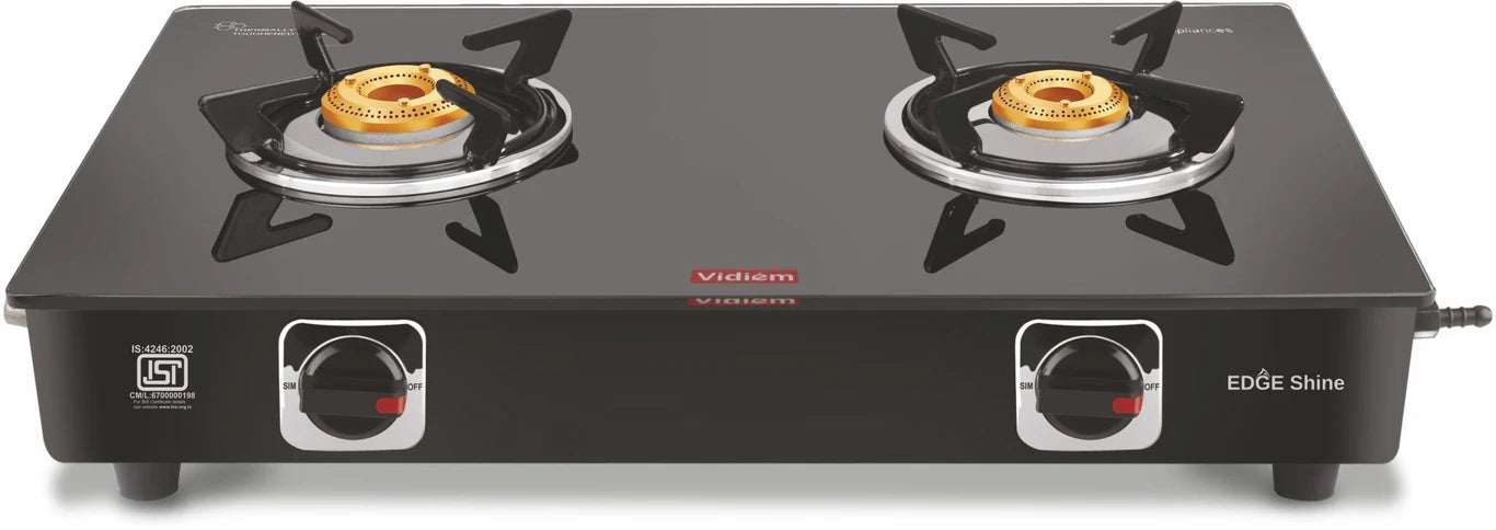Vidiem Shine Glass 2 Burner Gas Stove