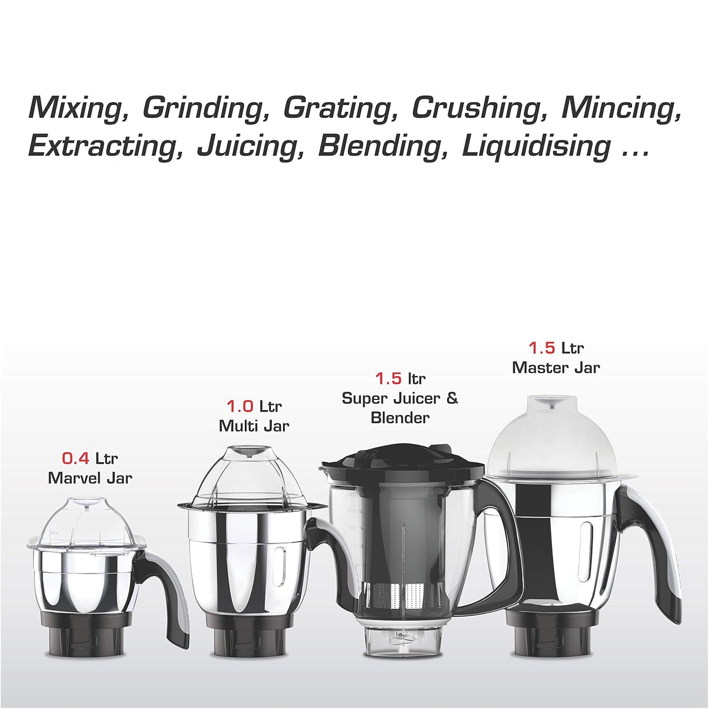 Vidiem Veer Versatile 650W Mixer Grinder (4 Jars)