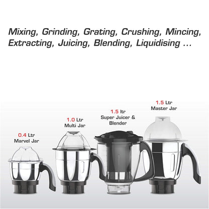 Vidiem Veer Versatile 650W Mixer Grinder (4 Jars)