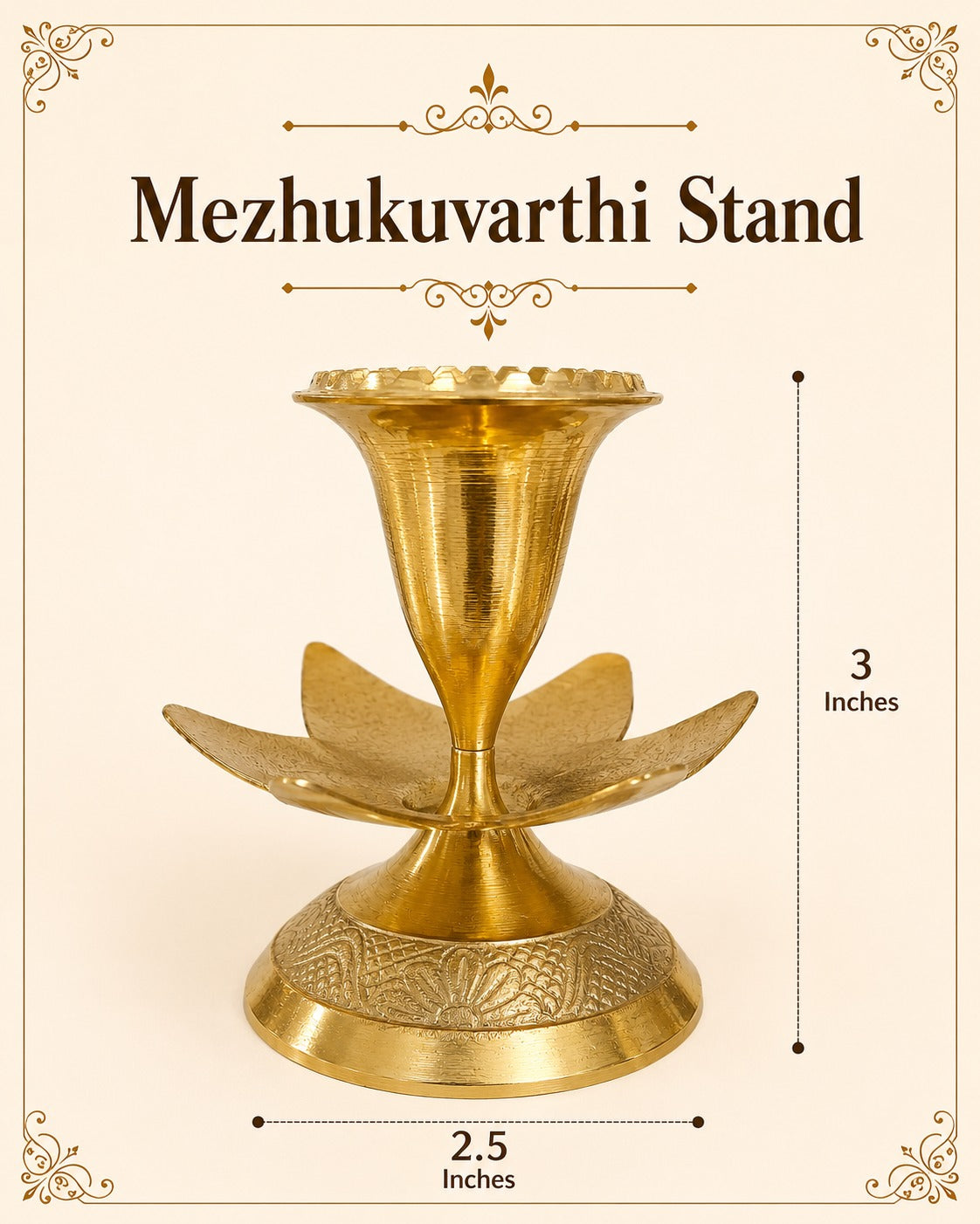 Mezhukuvarthi Stand (Brass Candle Stand)